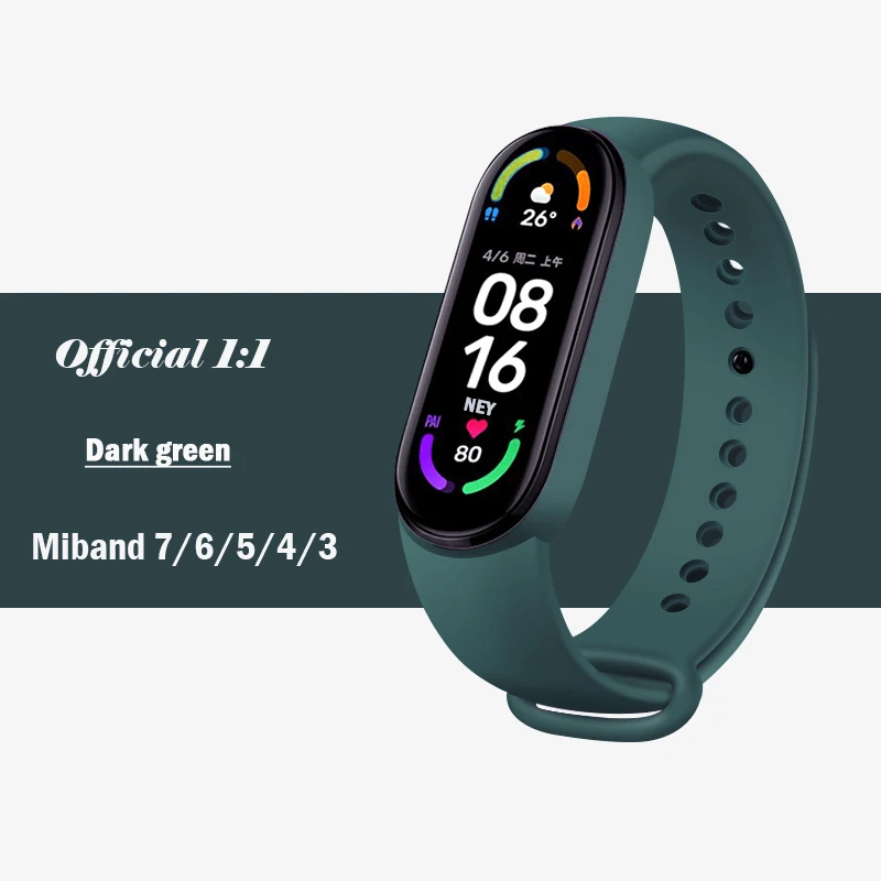 thumbnail image 1 of Correa para Xiaomi Mi Band 7 6 correas de reloj Miband6 NFC silicona de alta calidad correa de repuesto mi band 7 6 3 4 5 bandas deportivas de reloj, 1 of 5