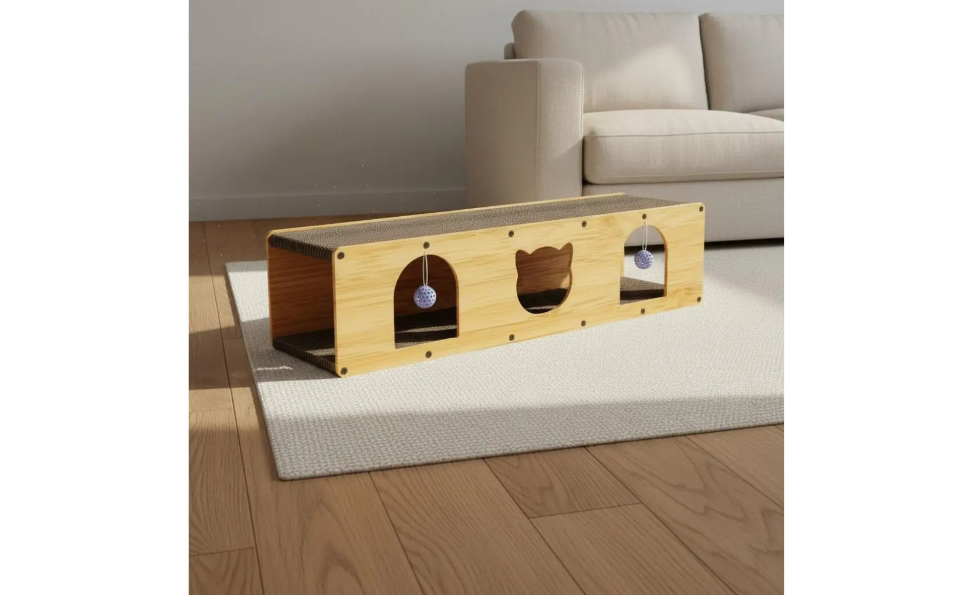 Cat Scratcher House Includes Scratching Surfaces Cat Scratcher Tunnel Pet Furniture Long-Lasting Cave Design for Kittens