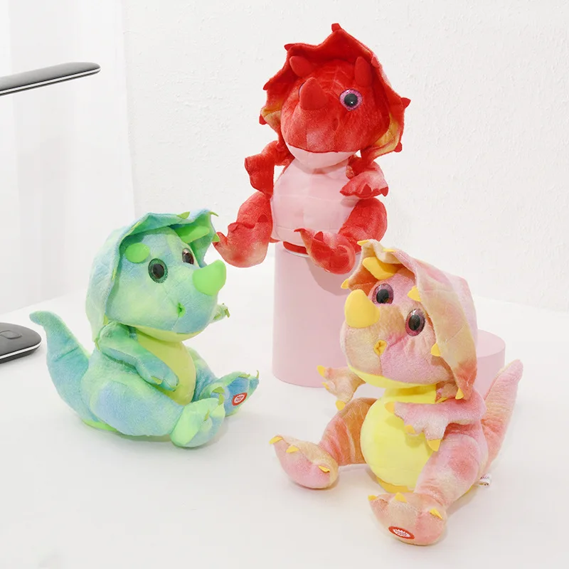 

Imitation Cartoon Green Dinosaur Electric Doll Plush Toy Learn To Talk Dinosaur Doll Doll Children's Day Gift