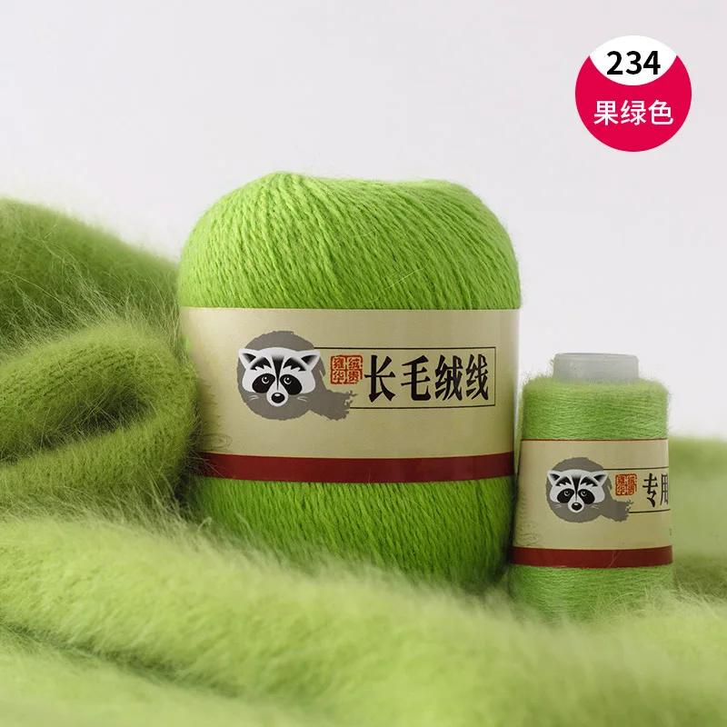 Plush Mink Down Fur Yarn for Yarns for Knitting 2-Ply Cashmere Merino Woollen T Shirt Yarn for Hand Knitting Needlework 340 M