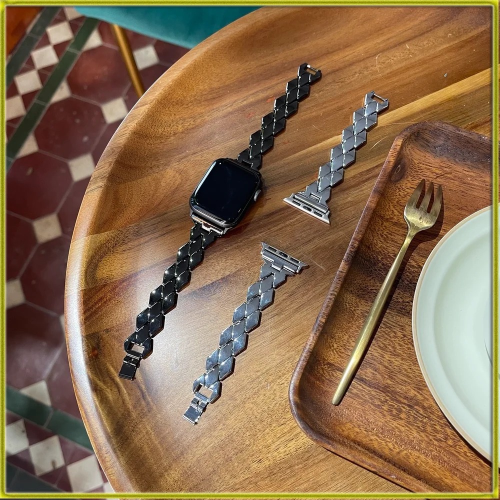 Watch Bracelet Brand New Watch Strap for Apple Watch Small Rhombus Thin Metal Strap Suitable for iwatch7123456