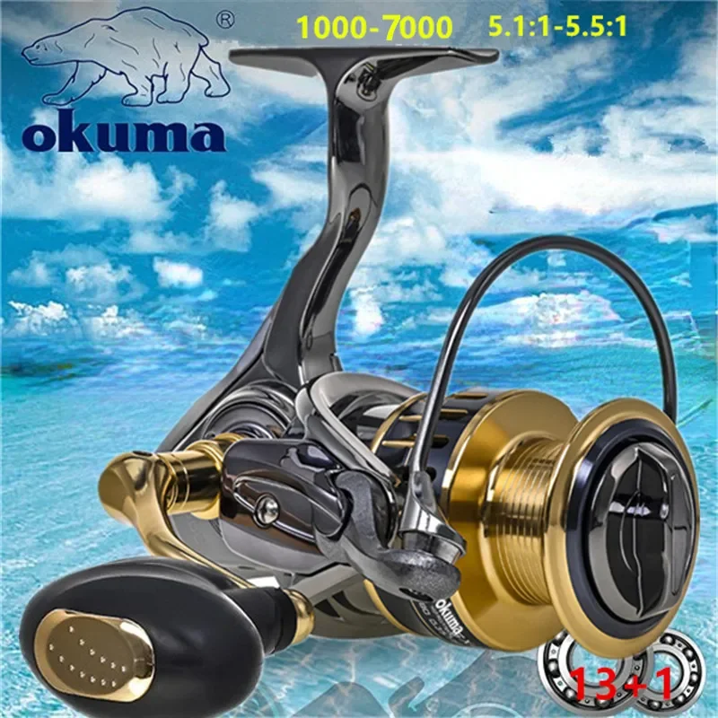 Okuma Baoxiong 회전 릴, 바다 낚시 스피닝 휠 타입, 금속 와이어 컵 서..