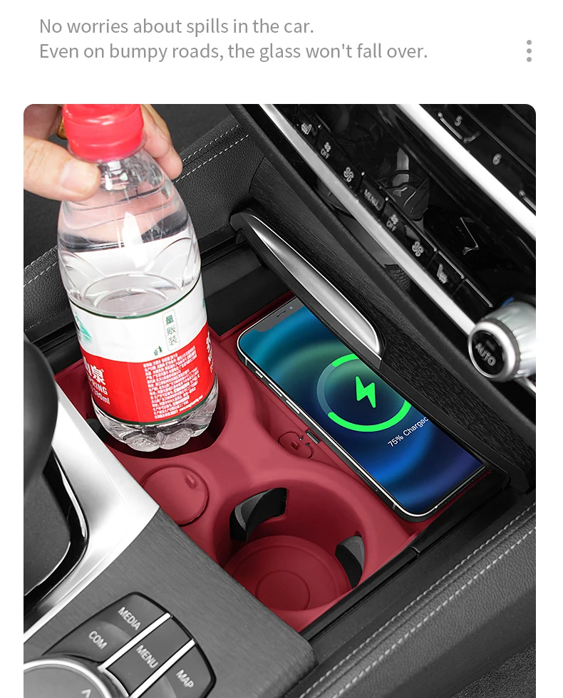 Silikon Auto Tasse Halter Untersetzer Drahtlose Lade Pad Telefon Ladegerät Matte Für BMW 3 5er G30 G22 G20 G21 G32 U11 x3 G01 G02 – Detail 8