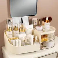 Large Makeup Desktop Storage Box Vanity Countertop Organizer with Drawers for Brushes Eyeshadow Lotions Lipstick Nail Polish 2