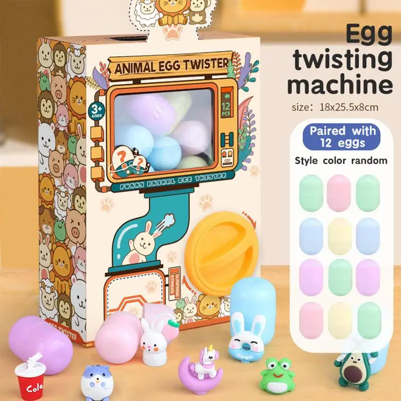 Children Gashapon Machine Mini Claw Arcade Crane Cartoon Doll Blind Box Egg Twisting DIY Educational Games Toys for Kids Gifts 5