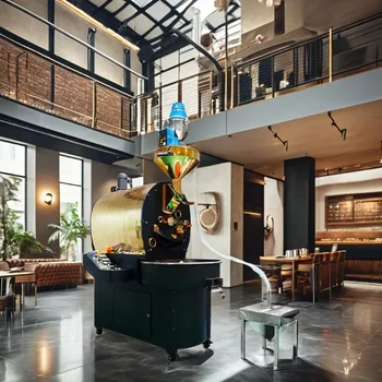 เครื่องคั่วเมล็ดกาแฟขนาดใหญ่แบบกำหนดเอง 6กก. 10กก. 12กก. ใช้แก๊สสำหรับการผลิตในโรงงาน 1