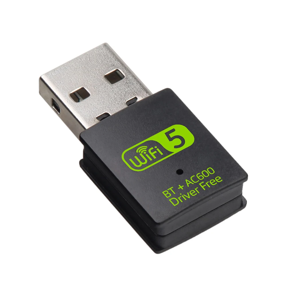 Dual Band 600Mbps USB WiFi & Bluetooth Adapter - 2-in-1 Wireless Network Dongle, Driver-Free