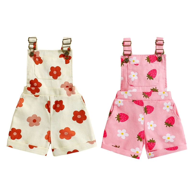 Salopette en denim pour bébés filles, vêtements pour enfants, pantalons pour tout-petits, combinaisons florales décontractées, shorts à bretelles, mode pour enfants, 1-6T 1 Salopette en denim pour bébés filles, vêtements pour enfants, pantalons pour tout-petits, combinaisons florales décontractées, shorts à bretelles, mode pour enfants, 1-6T 1