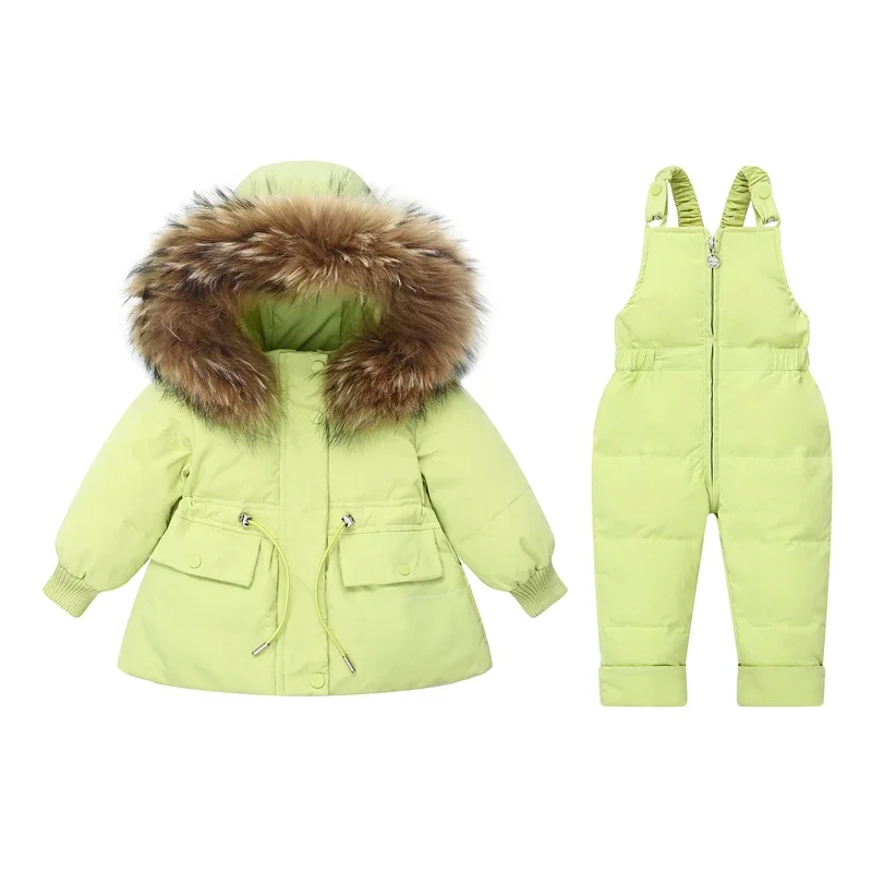 Children Down Coat Jacket + jumpsuit Kids Toddler Girl Boy Clothes Down 2pcs Winter Outfit Suit Warm Baby Overalls Clothing Sets