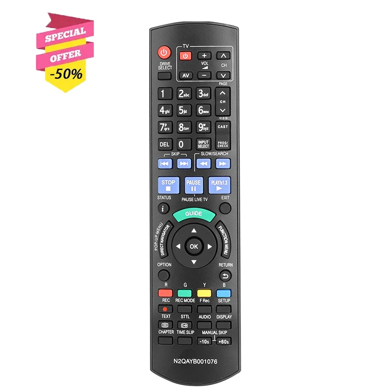 

N2QAYB001076 Remote Control For Panasonic Smart Network 3D Blu-Ray Disc DVD Recorder DMR-BWT760 DMRBWT760 DMR-BWT760GN