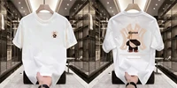 Fashion Bear Print Heavy Cotton Round Neck Short Sleeve T-shirt Men's Summer American Fashion Brand Ins Half Sleeve Loose Top 5