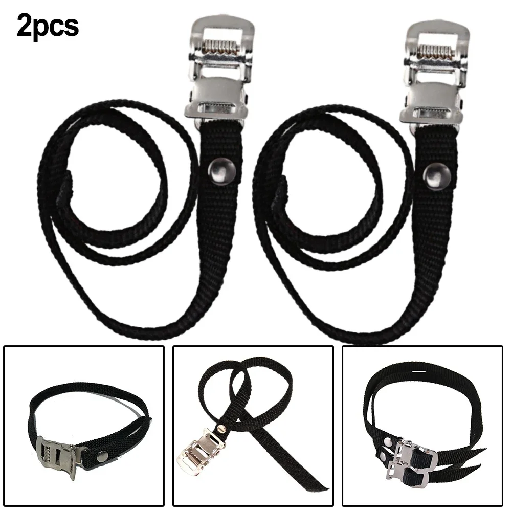 2pcs Exercise Bike Pedal Toe Straps Foot Pedal Strap With Adjustable Metal Buckle Exercise Bike Pedals Clip Straps Fitness Parts