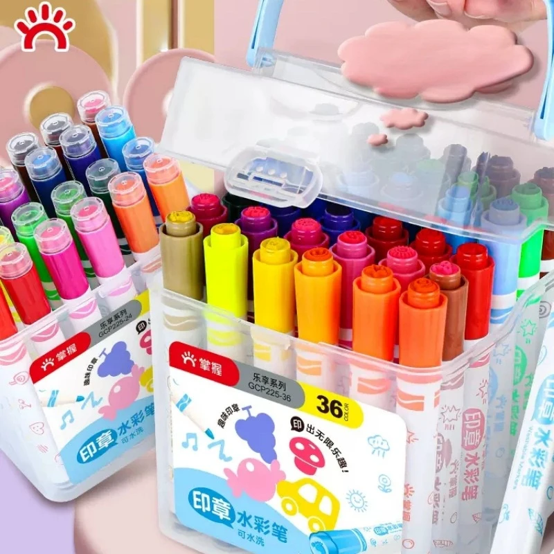 Washable Watercolor Pen Watercolor Pen Stampable Children's Painting Set Elementary School Students Washable Water-soluble Painting Brush Ink Refillable
