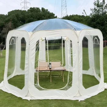 Outdoor Transparent Tent Portable Folding Camping Thickening Tent Starry Sky Bubble House Shade Winter Sunshine Wind/Waterproof 3