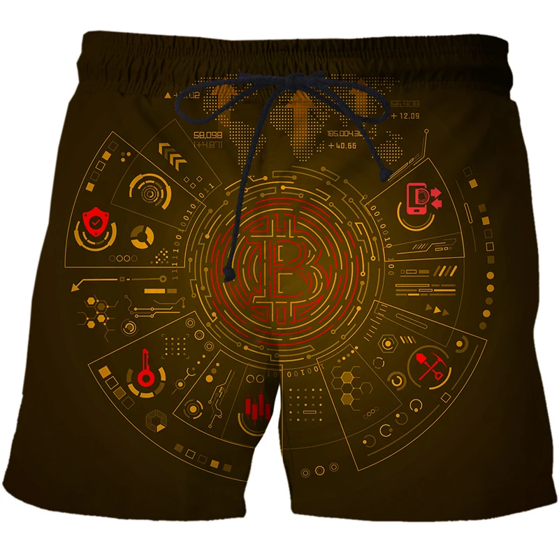 

2022 AI technology data pattern Casual Short Pants Beach 3d Printed Shorts Mens Shorts New Male Casual Streetwear Men clothing