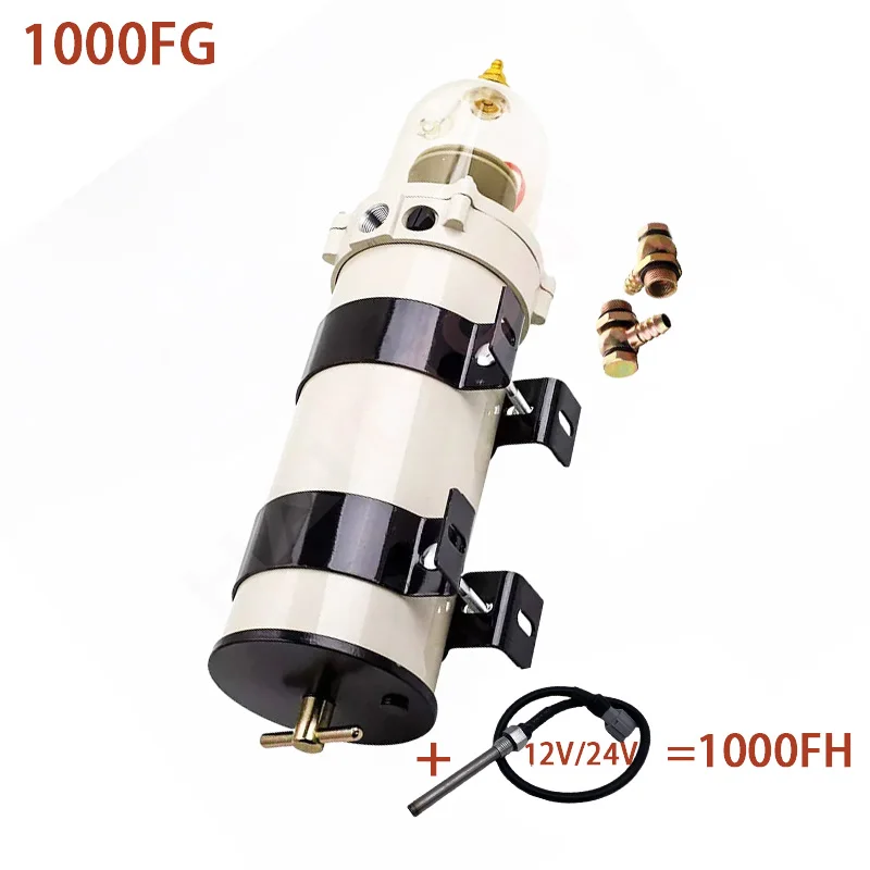 Diesel Engine Fuel Water Separator Assembly 1000FG1000FH 12v 24v Heating Wire Tube with PM 30 Micron Filter