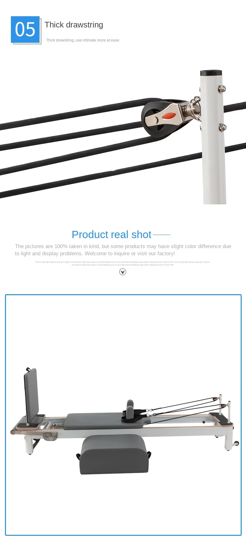 Description Picture 6 of itemYoga Zen Massage Core Fitness Equipment Pilates Five Piece Set Pilates Aluminum Alloy Small White Bed Core Bed