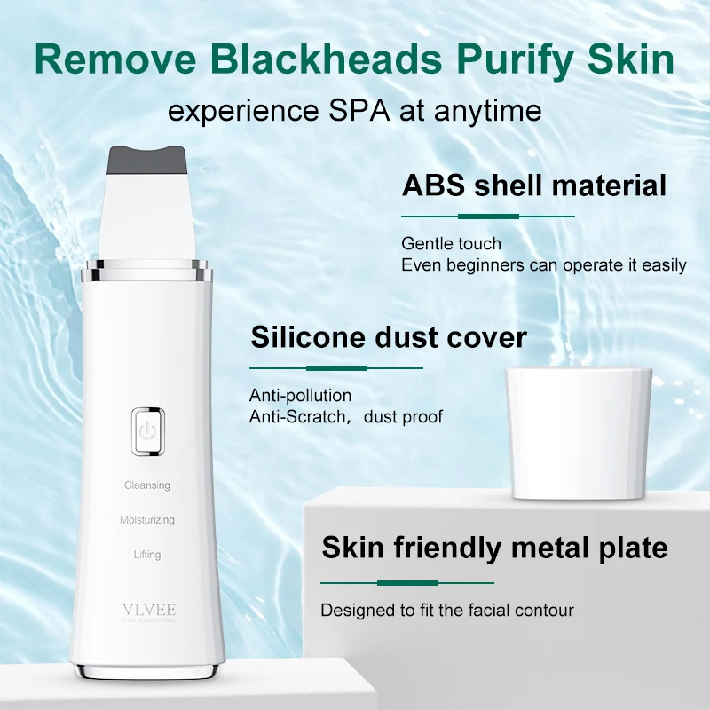 VLVEE Blackhead Removal Device Face Skin Scraper for Deep Cleansing Skin Scrubber Facial Spatula Nose Cleaner Care Tool