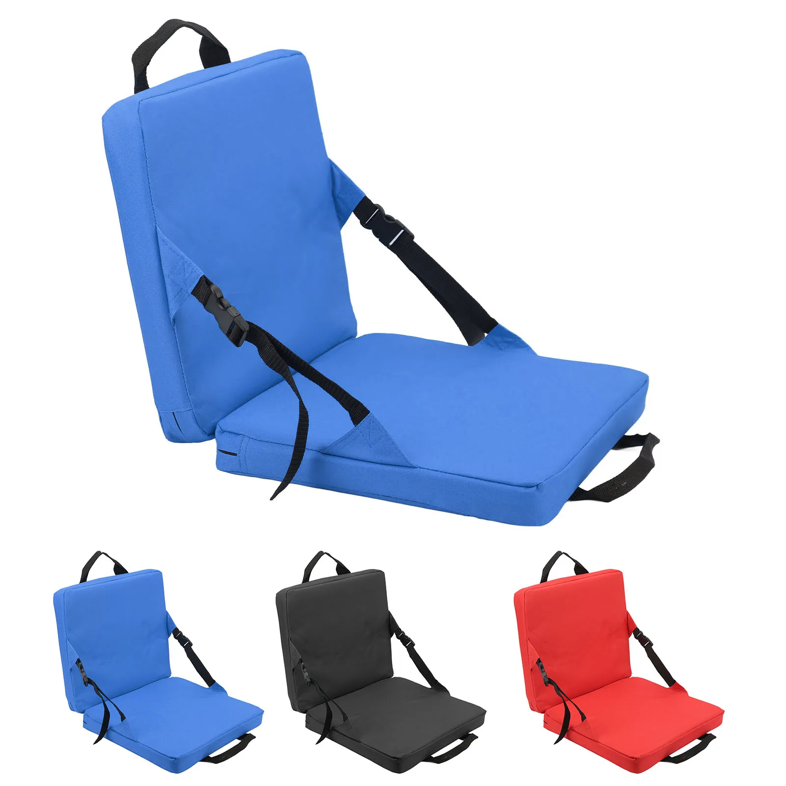 Outdoor Foldable Cushion Outdoor Foldable Chair with Backrest Soft Sponge Cushion Back Chair for Stadium and Beach 3