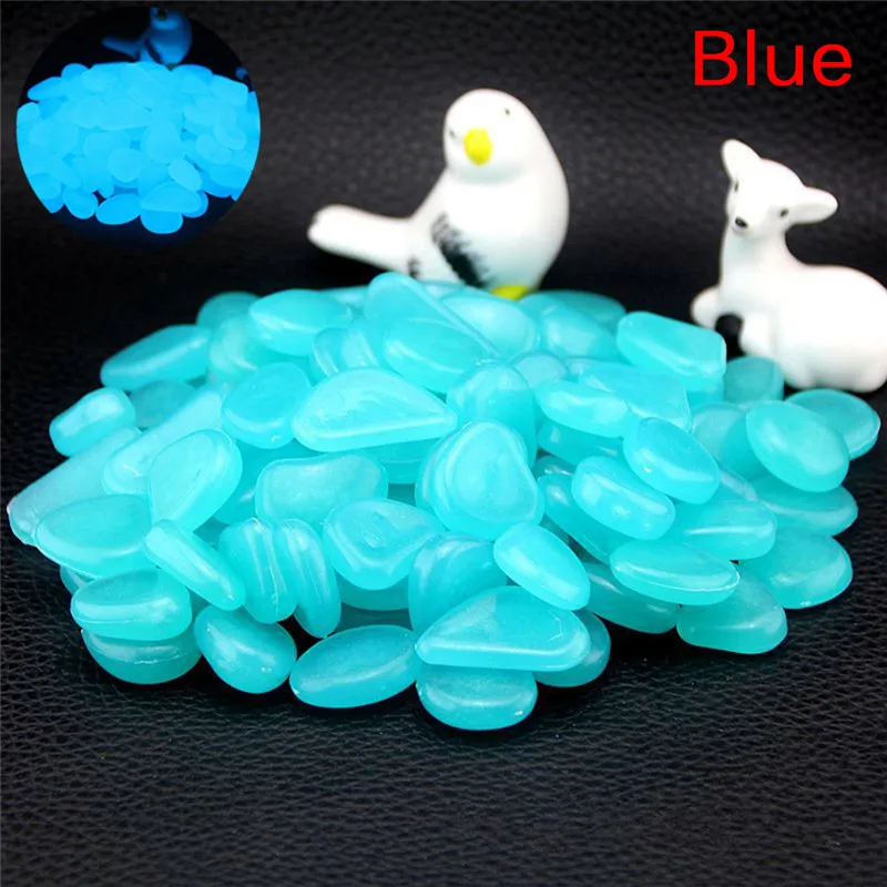 10pcs/lot Glow In The Dark Garden For Walkways Fish Tank Decorations Luminous Pebbles Rocks Garden Ornaments Stone
