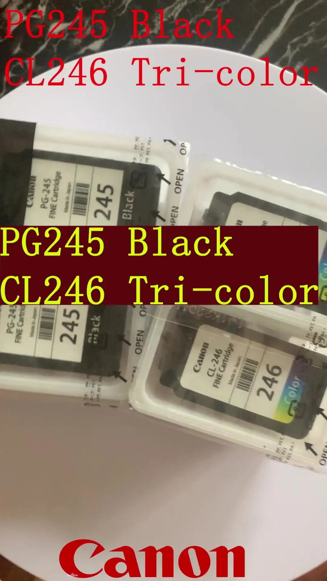 Man 1924 Kit De Recarga De Tinta 4x30ml Para Impresora Canon PG-245 CL-246 - Negro, Cian, Magenta, Amarillo Tinta Recarga Canon Pg-245