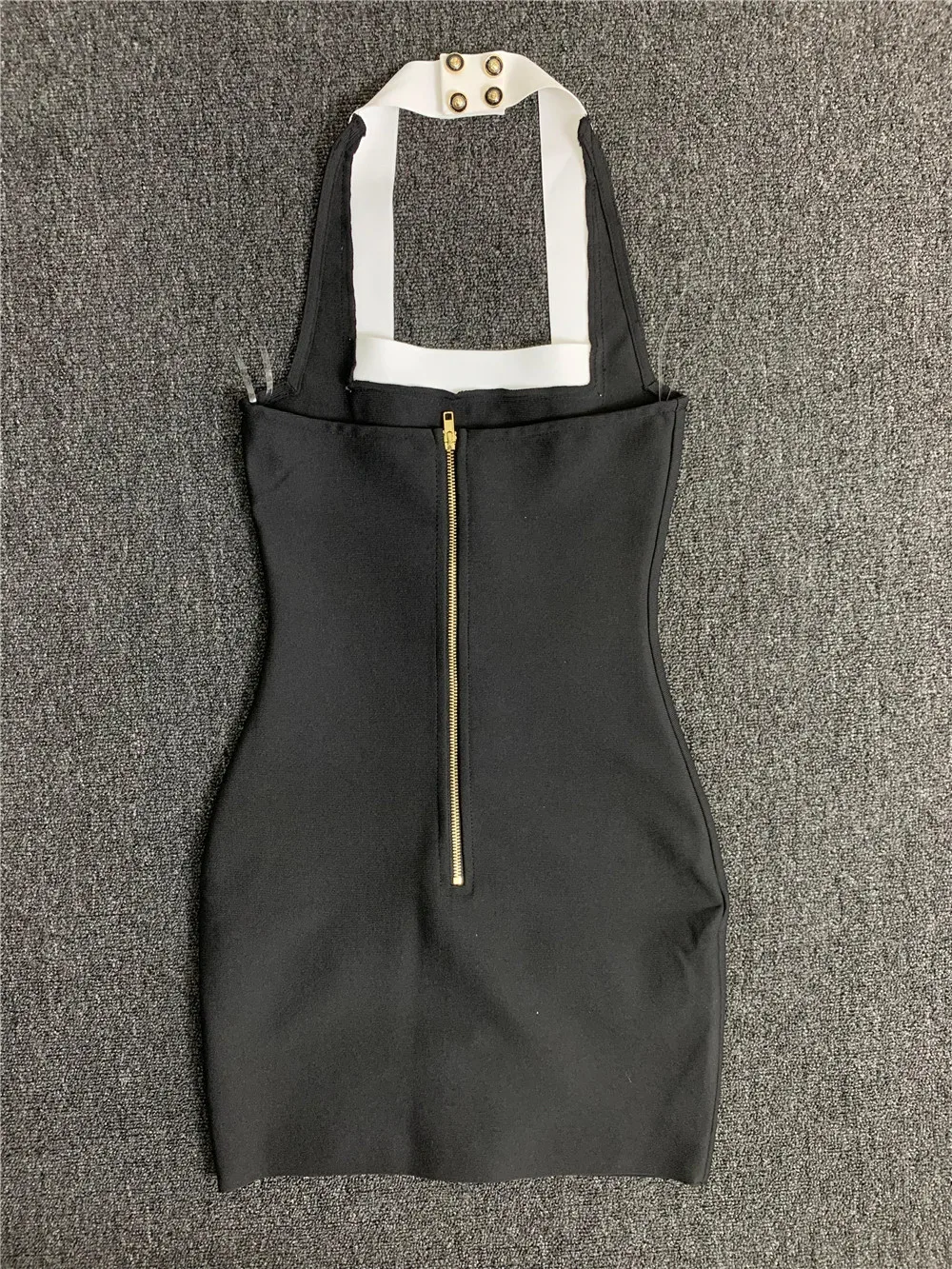 Women High Street Black White Bordure Single Breasted Halter Bodycon Mini Bandage Dress Soft And Comfortable Daily Dresses 2