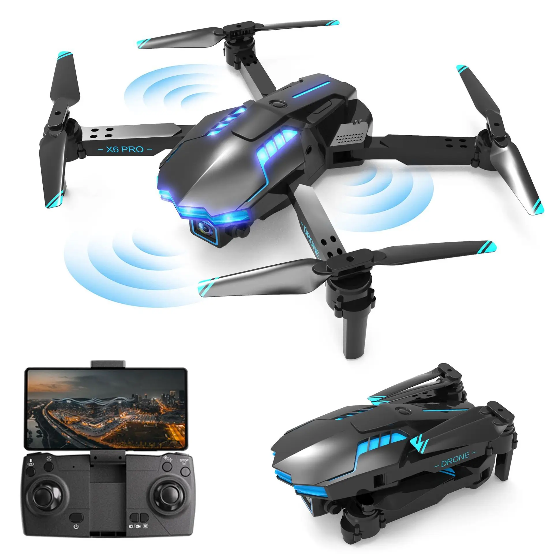 

X6 UAV HD Aerial Light Flow Positioning 4k Double Camera Three Side Obstacle Avoidance Remote Control Aircraft Toy