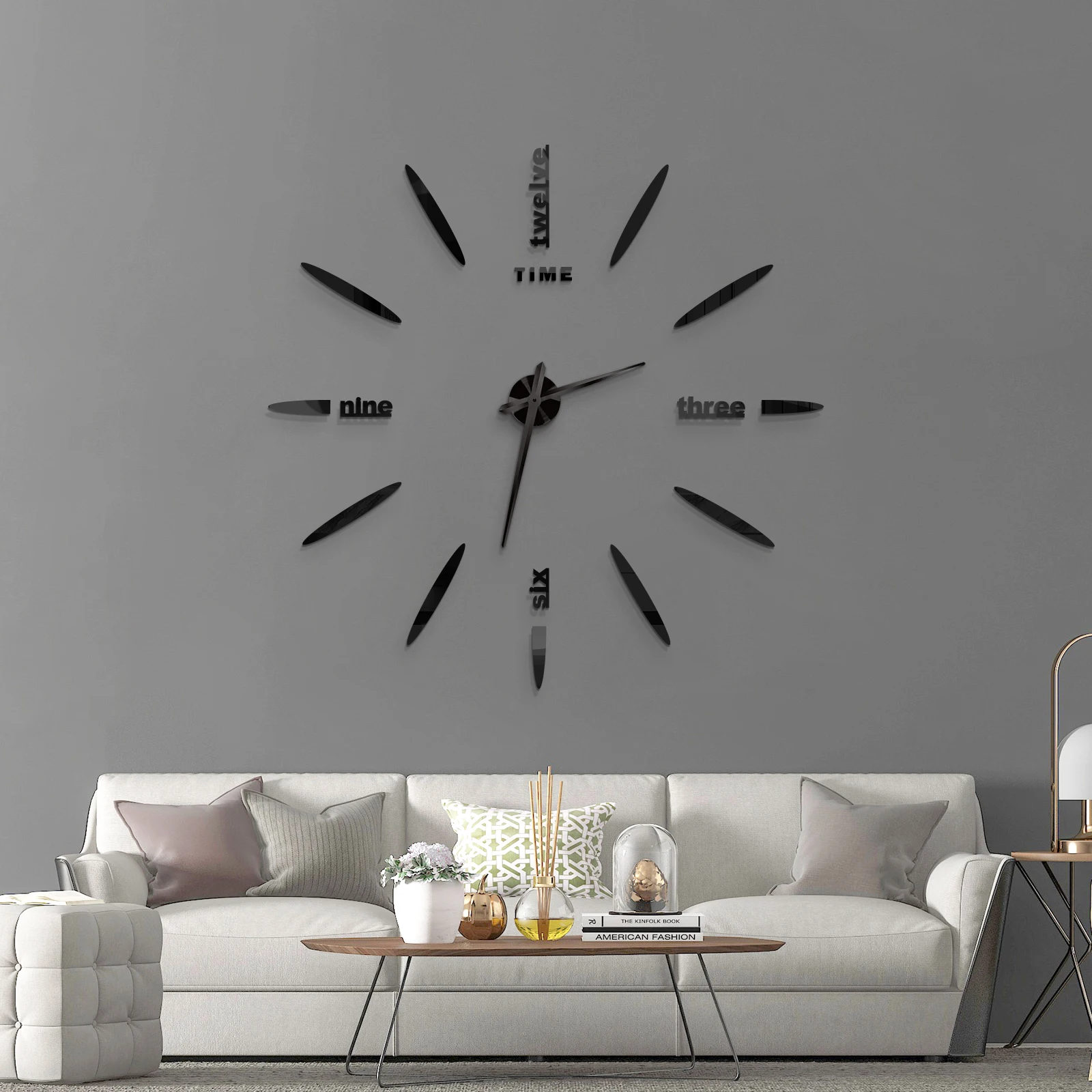 2021 NEW Large Wall Clock Quartz Needle 3D DIY Decorative Kitchen Clocks Acrylic Mirror Stickers Oversize Wall Clock Home Decor