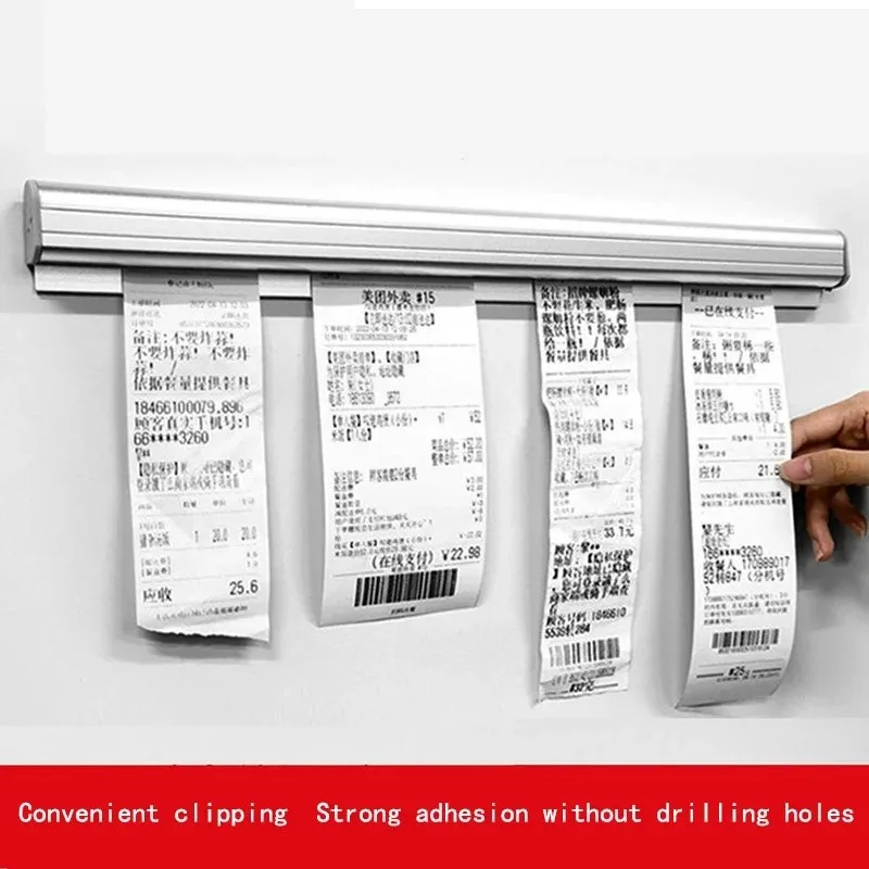 

Kitchen Takeaway Order Clip Organizer Ticket Holder Aluminum Wall Mount Bill Receipt Holder Order Hanging Rack For Restaurant