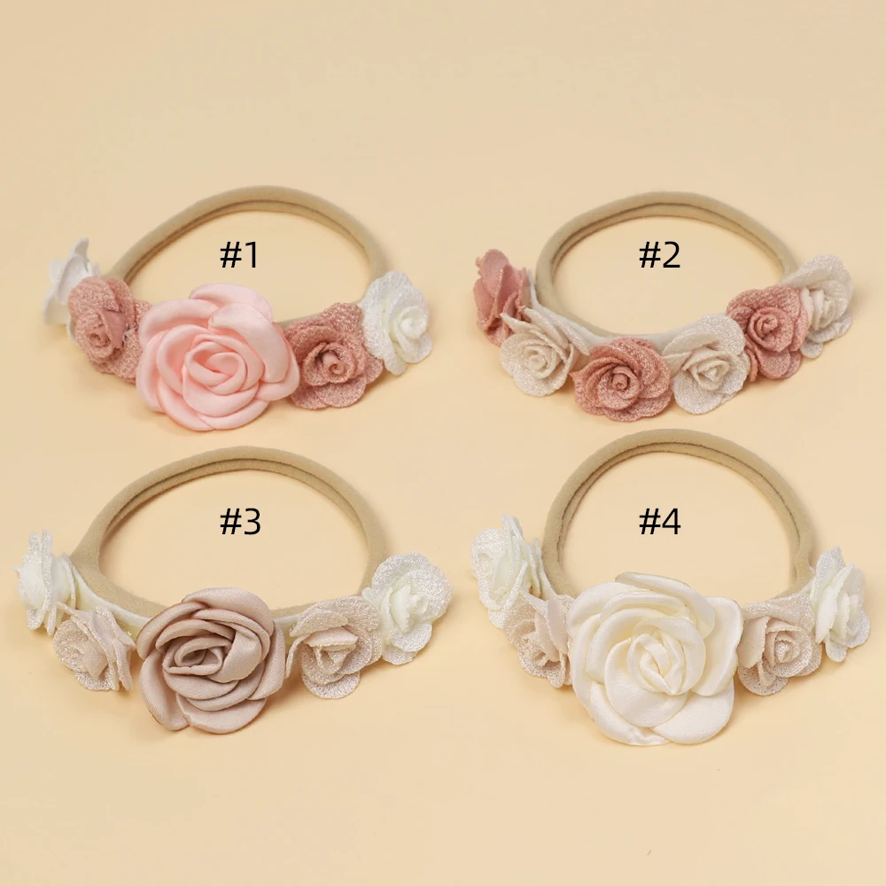 Cute Flower Baby Girl Headband Elastic Nylon Hair Band for Newborn Toddler Headwear Soft Kids Turban Baby Hair Accessories Girls 6