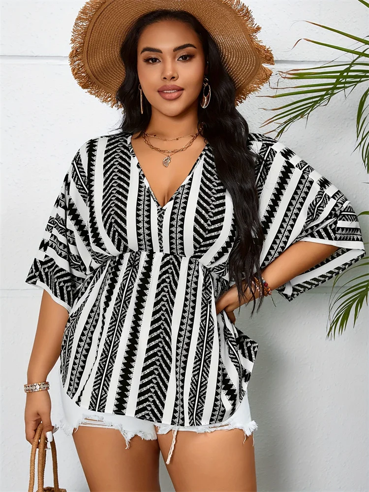 Sexy Blouses Plus Size Tops Xl-5xl Wholesale Long Sleeve Shirts for Women Loose Casual Irregular Hem Mesh Outfits Dropshipping