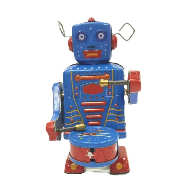 Retro Clockwork Wind Up Metal Walking Robot Toy Vintage Collectible Kids Gift 1