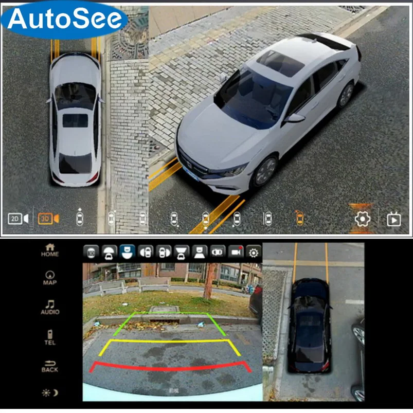 Ajuste original oem monitoramento para honda inspirar carro câmera de 360 graus aves olho avm