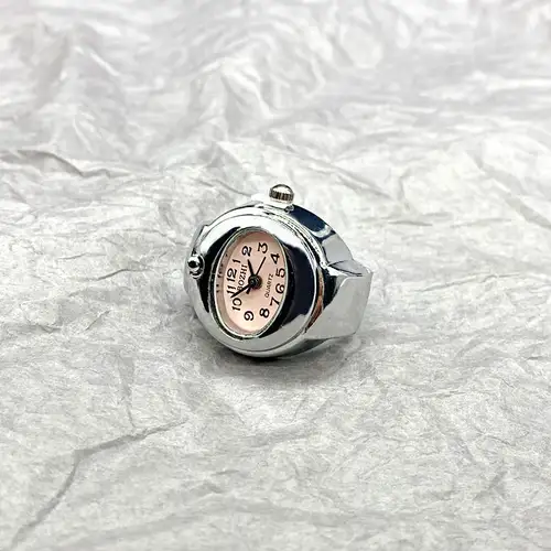 Kiss Jewelry Simple Silver Color Creative Quartz Watch Dial Finger Rings Couple Women Men Elastic Strap Metal Clock Ring Jewelry - Image 10