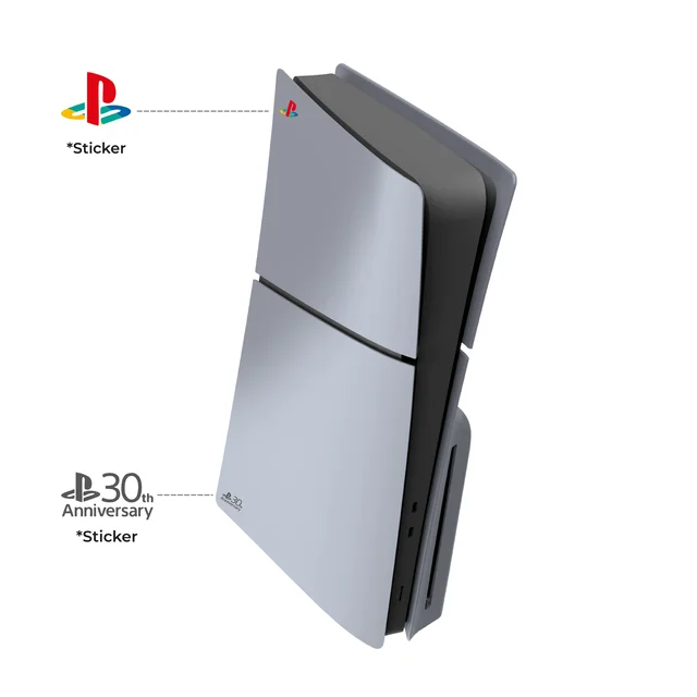 Limited Edition Grey Custom Replacement Faceplates with Logo Skin &30th Anniversary Sticker ABS Cover Shell For PS5 Slim Console 2