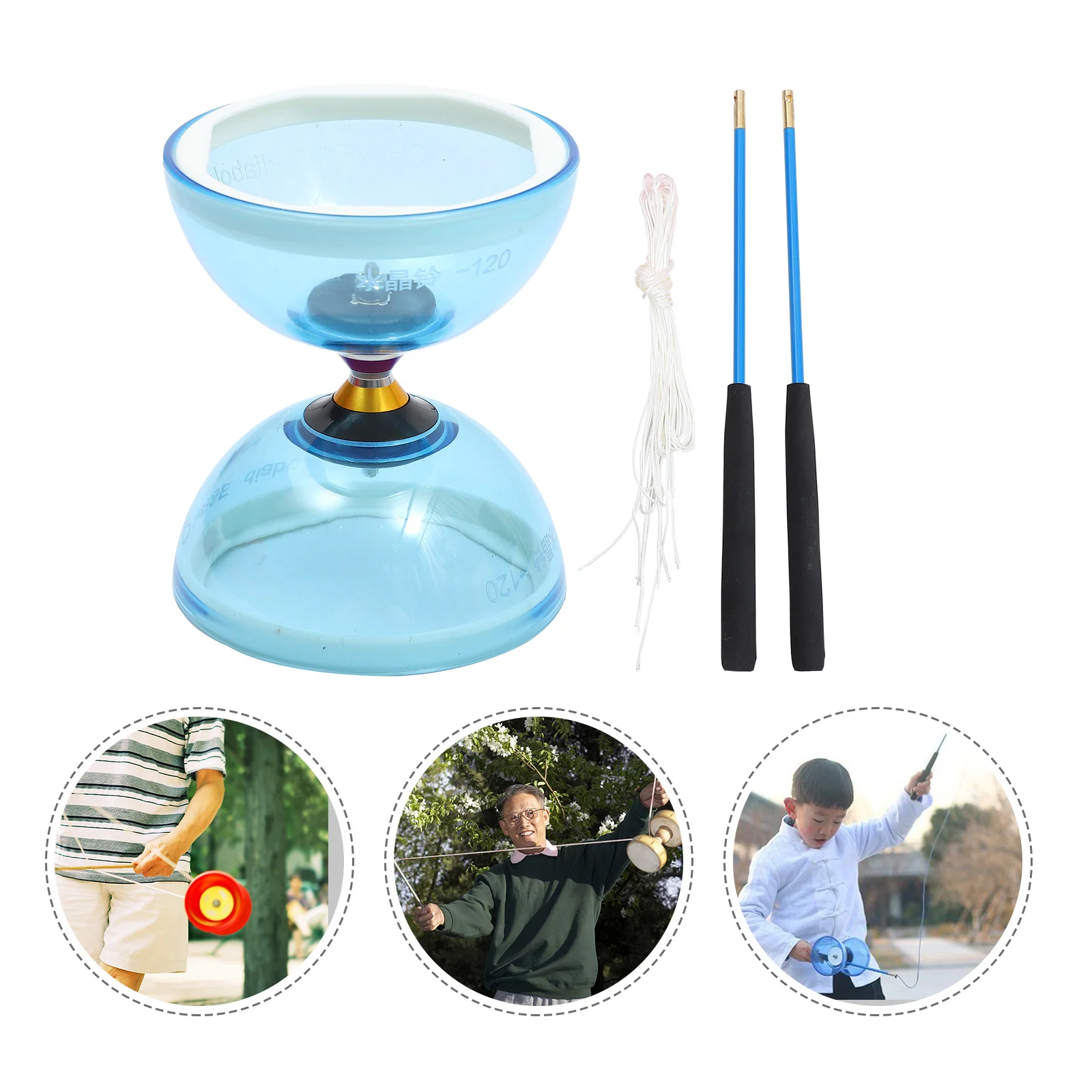 Double Wheel Diabolo Crystal Bearing YoYo Juggling Trick Toy Chinese YoYo Diabolo Kids Hobby Collectibles Beginner Child