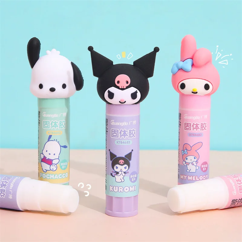 산리오 쿠로미 멜로디 포차코 키티 솔리드 글루건 스틱, DIY 도구, 학생 수제 사무실 학교 용품, 12 개/로트