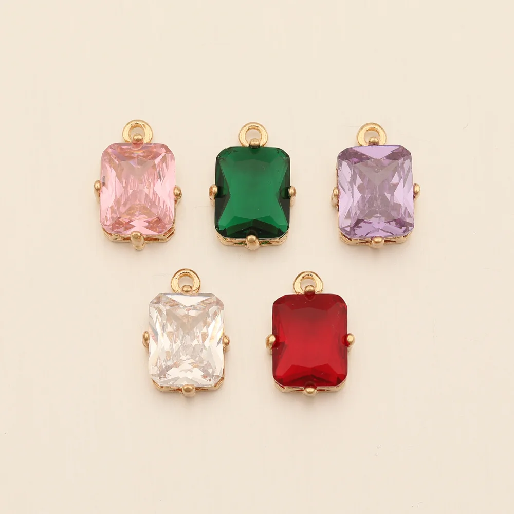 Cordial Design 9*14MM 50Pcs Rhinestone Pendant/Jewelry Findings & Components/Rectangle Shape/Hand Made/DIY Making/CZ Charms - cordial