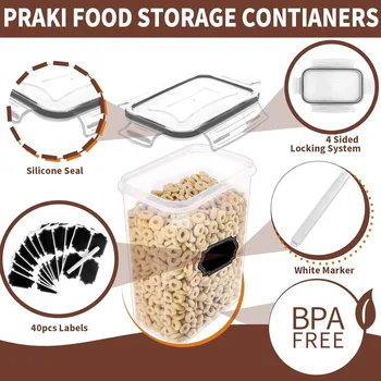 PRAKI Airtight Food Storage Containers Set with Lids -24 PCS BPA Free Kitchen & Pantry Organization Plastic Leak-proof Canisters 3