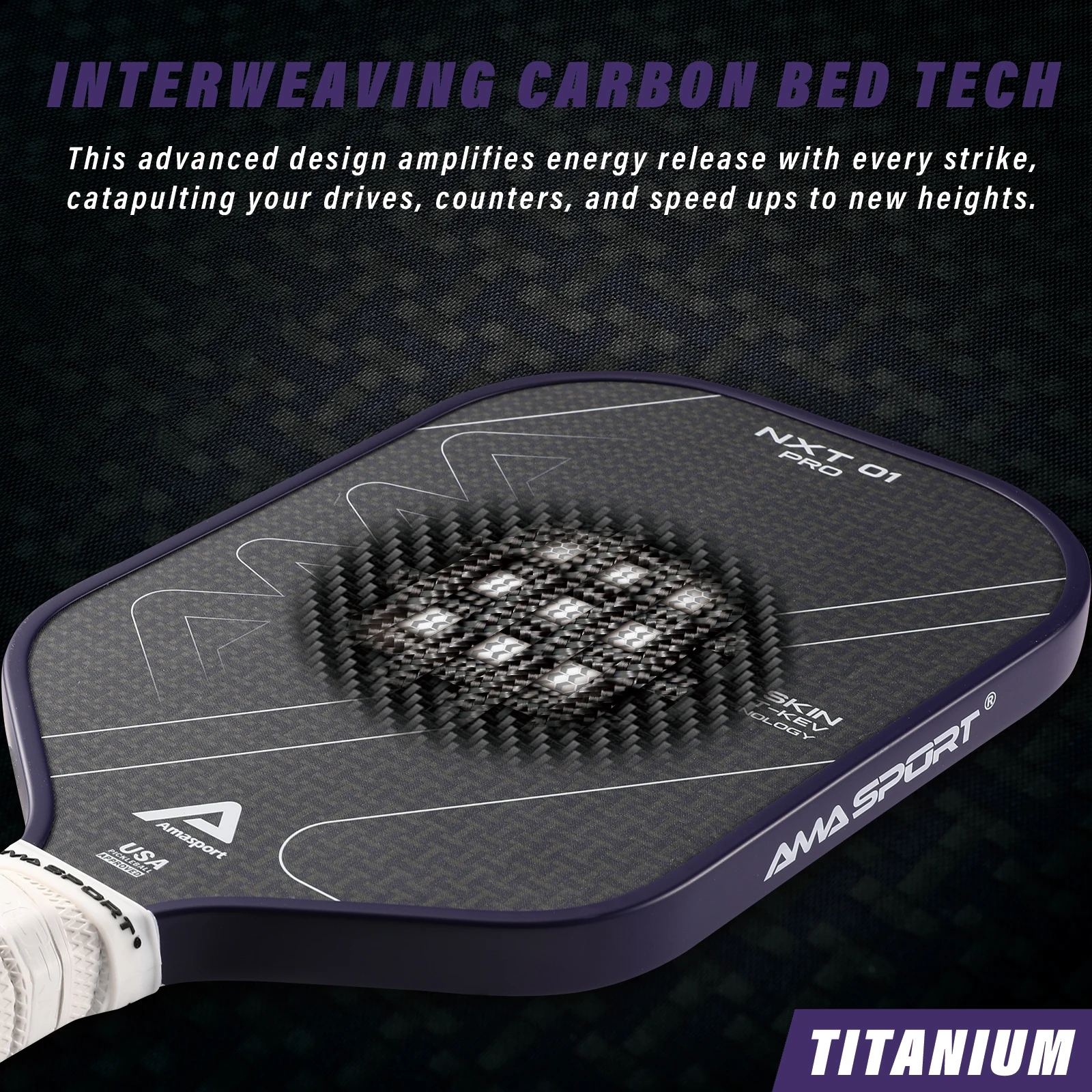 Pickleball Paddle 3K T700 Carbon Fiber with 3D T-Kevlar Texture Surface for Power & Control,16MM Thermoformed Pickleball Rackets