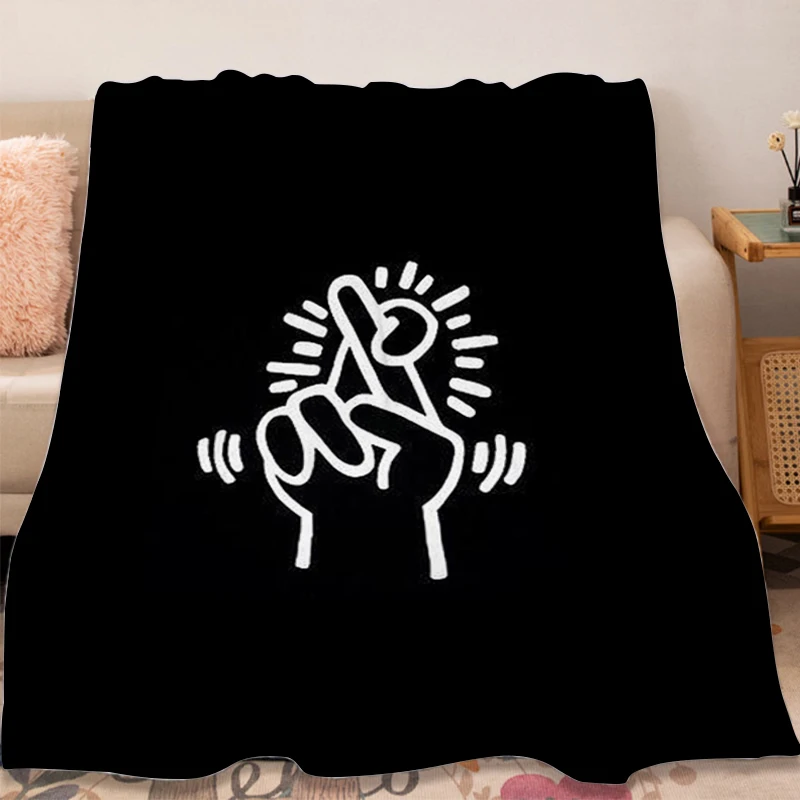 맞춤형 담요 A-Keith Harings 소파 담요, 따뜻한 겨울 담요, 극세사 침구, 푹신하고 부드러운 담요, 무릎 침대, 양털 낮잠