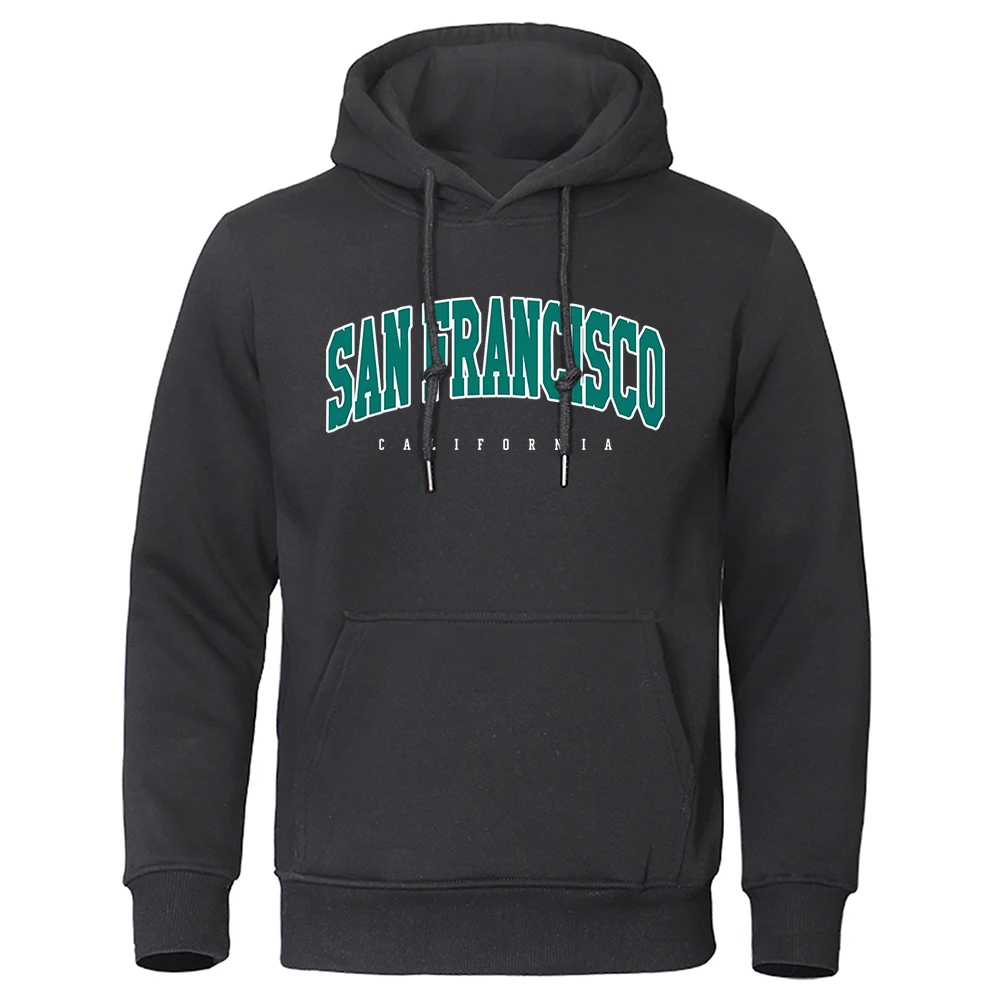 

San Francisco California Usa City Letter Mens Hoody Hip Hop Street Streetwear Pocket Crewneck Clothes Fleece Pullover Hoodie