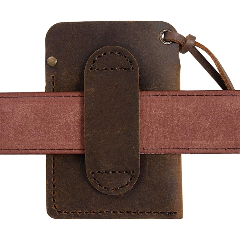Portable Men Leather Sheath Handmade Tool Holster for Case Bag Birthday Gift for Men Women Black/Bro