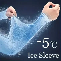 1 paire de housses de bras rafraîchissantes pour hommes et femmes, Protection solaire d'été, pare-soleil, manches en soie glacée pour le cyclisme, les Sports de plein air, le Golf 1