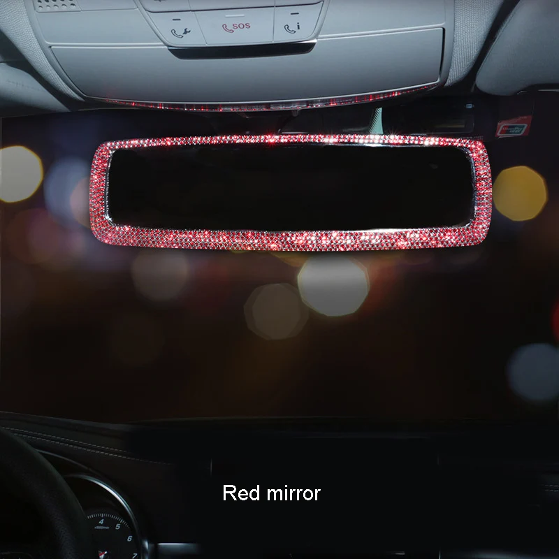 Crystal Cross Rearview Mirror Charm - Rhinestone Car Hanging Ornament