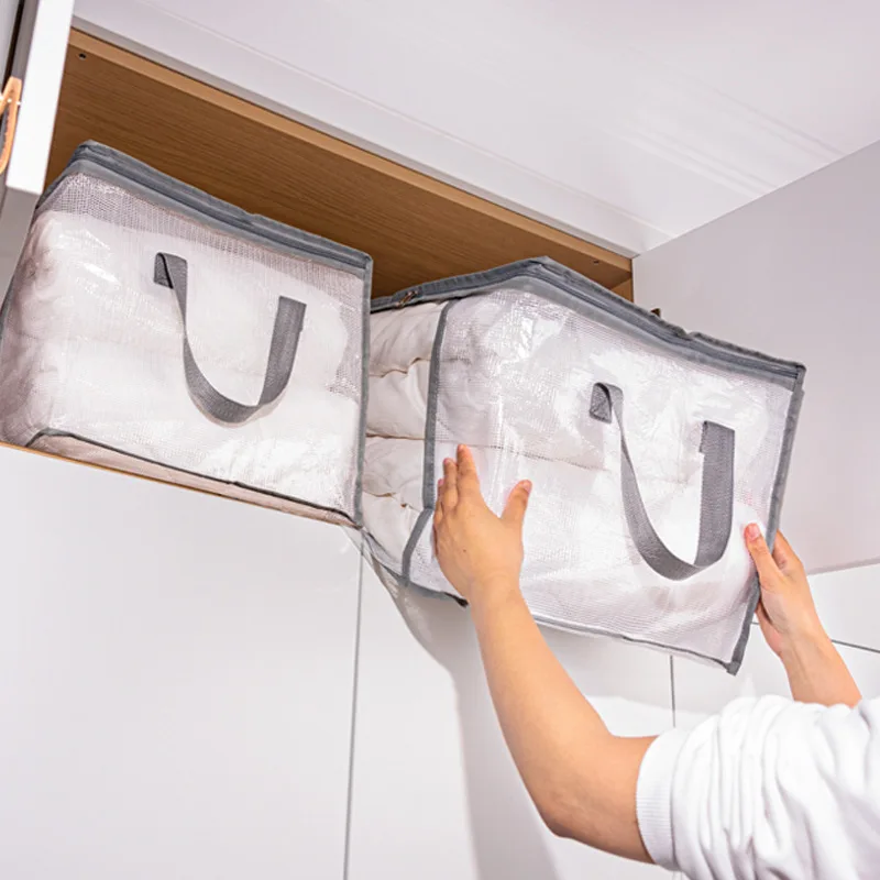 Transparent PVC Quilt Storage Bag Moving Luggage Packing Bag, Extra Large Capacity Clothes Quilts Storage Organizing Bag 4