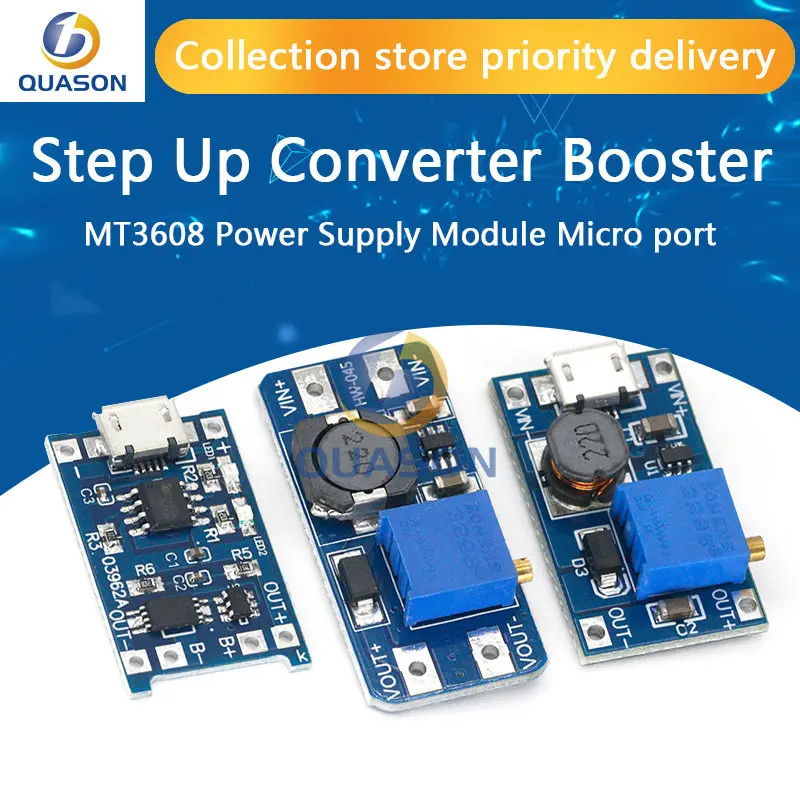 5Pcs Mt3608 Dc-Dc Step Up Converter Booster Modulo Di Alimentazione Boost Step-Up Board Uscita Massima 28V 2A Per Arduino Kit Fai Da Te