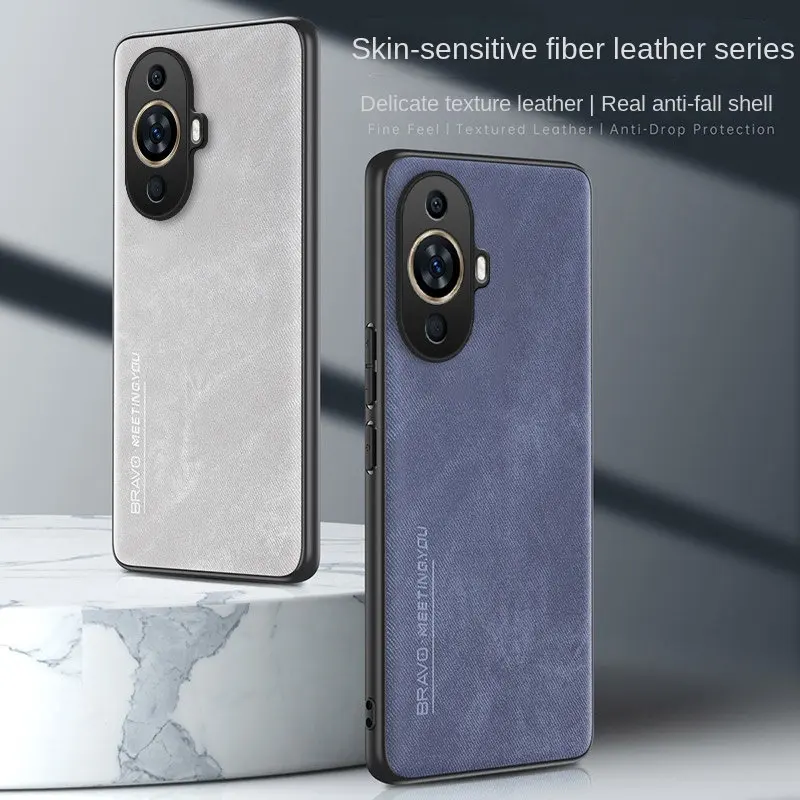

For Huawei Nova 11 Pro GOA LX9 Case Matte Skin Feeling PU Leather Surface Shockproof Hard Back Phone Case for Huawei Nova 11 Pro