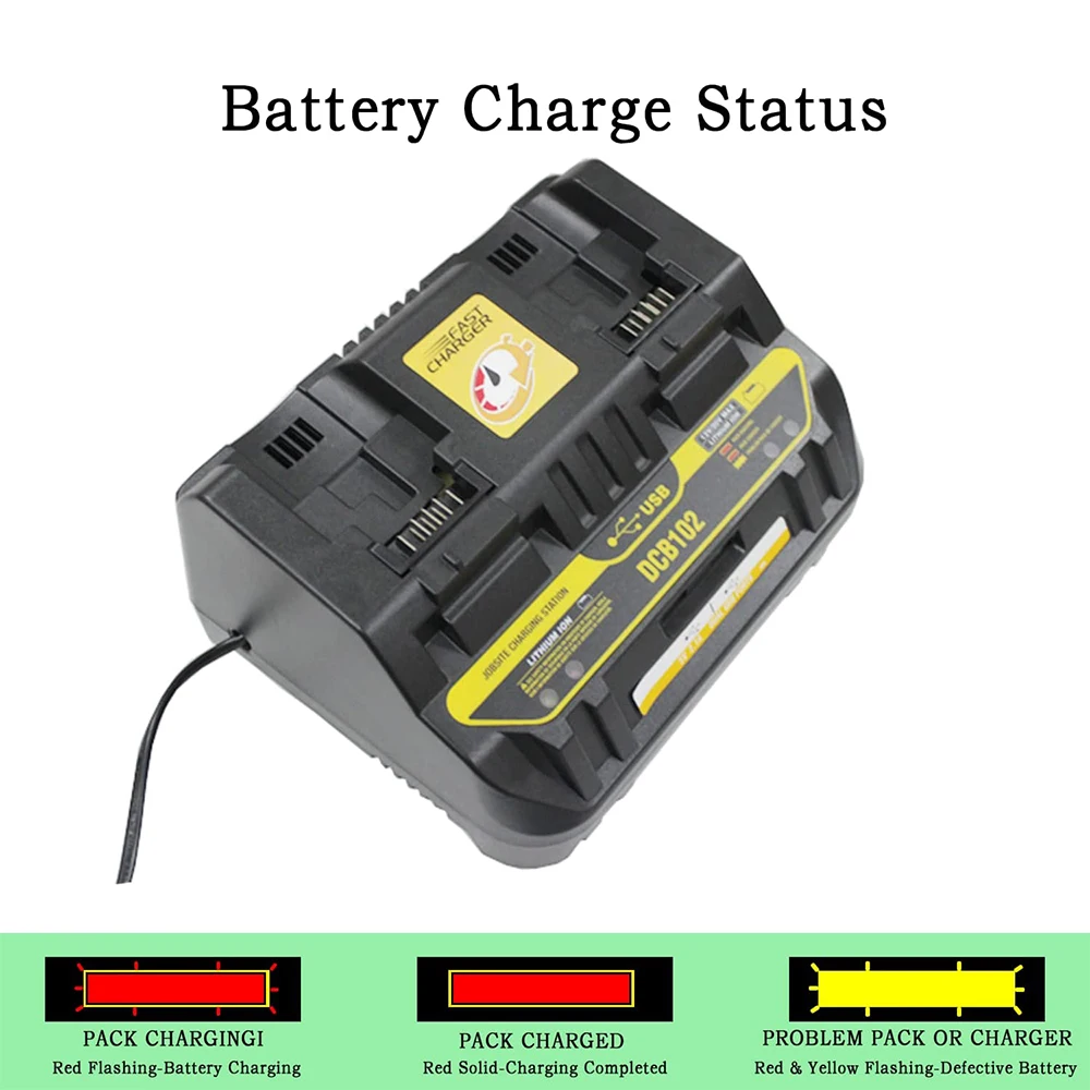 DCB102 Charger Rapid 2 Slide Port 4A Charging Current USB 2A DCB200 DCB140 For D