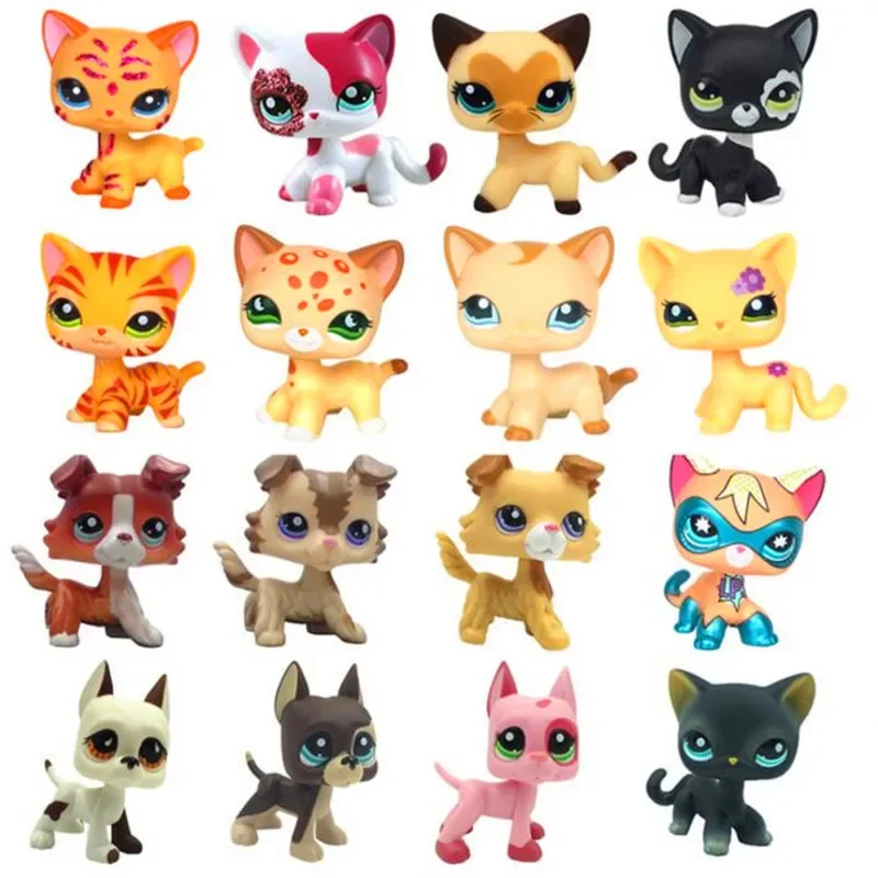 Pet Shop Lps Toys Standing Littlest Short Hair Cat #2291 White Pink Glitter kitty